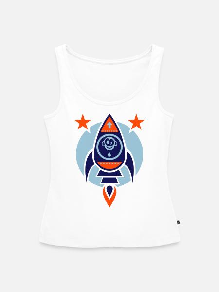 Rocket Ape - Frauen Premium Organic Tank Top - Weiß