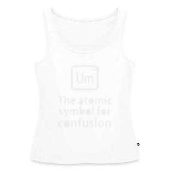 CONFUSION PÉRIODIQUE - Débardeur bio Premium Femme - blanc - Devant - AI Model Female 172 light (172cm)