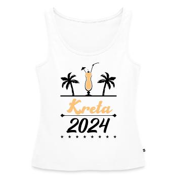 Crète 2024 - Débardeur bio Premium Femme - blanc - Devant - AI Model Female 172 light (172cm)