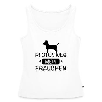 Pfoten weg - Mein Frauchen ! - Frauen Premium Organic Tank Top - Weiß - Vorne - AI Model Female 172 light (172cm)