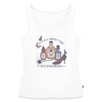 Wicked Design It's All About The Accessoires - Frauen Premium Organic Tank Top - Weiß - Vorne - AI Model Female 172 light (172cm)