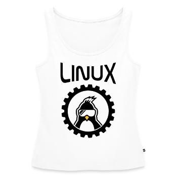 roue linux - Débardeur bio Premium Femme - blanc - Devant - AI Model Female 172 light (172cm)