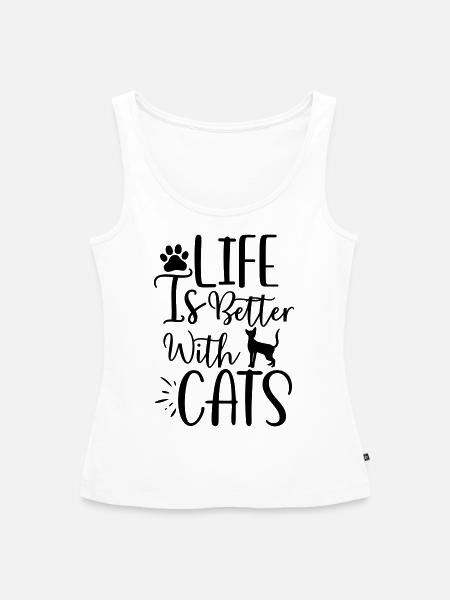 life better with cats - Frauen Premium Organic Tank Top - Weiß