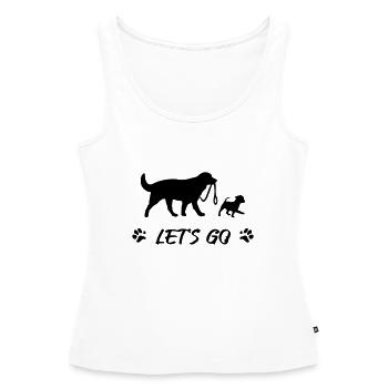 Les chiens se promènent - Débardeur bio Premium Femme - blanc - Devant - AI Model Female 172 light (172cm)
