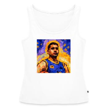 Basketball Malerei - Frauen Premium Organic Tank Top - Weiß - Vorne - AI Model Female 172 light (172cm)