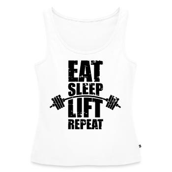 Essen Schlaf Lift - Frauen Premium Organic Tank Top - Weiß - Vorne - AI Model Female 172 light (172cm)