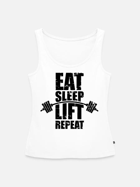 Essen Schlaf Lift - Frauen Premium Organic Tank Top - Weiß