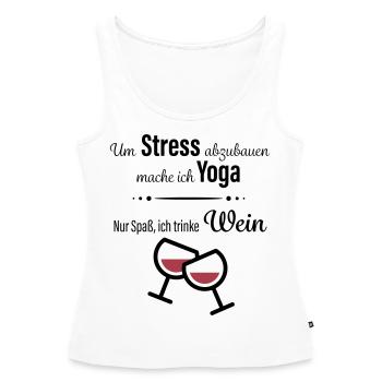 Wein trinken - Yoga - Frauen Premium Organic Tank Top - Weiß - Vorne - AI Model Female 172 light (172cm)