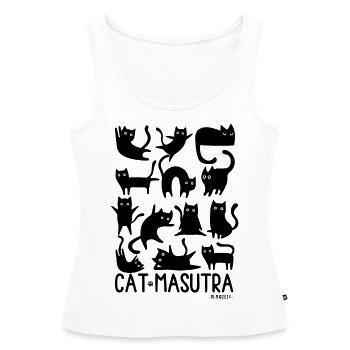 Cat Masutra - Débardeur bio Premium Femme - blanc - Devant - AI Model Female 172 light (172cm)