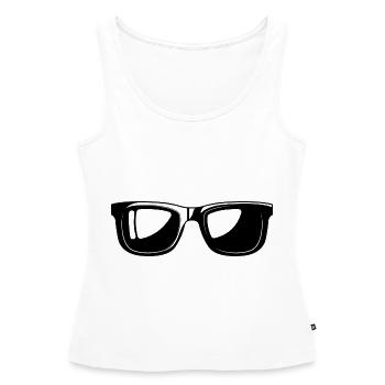 lunettes de soleil symbole lunettes - Débardeur bio Premium Femme - blanc - Devant - AI Model Female 172 light (172cm)