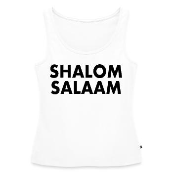 Shalom salaam - Débardeur bio Premium Femme - blanc - Devant - AI Model Female 172 light (172cm)