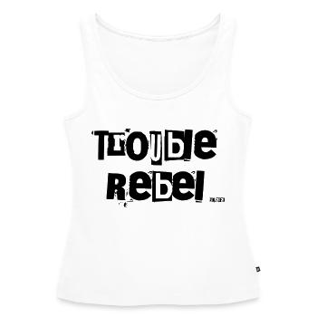 Trouble-Rebellen-Logo - Frauen Premium Organic Tank Top - Weiß - Vorne - AI Model Female 172 light (172cm)
