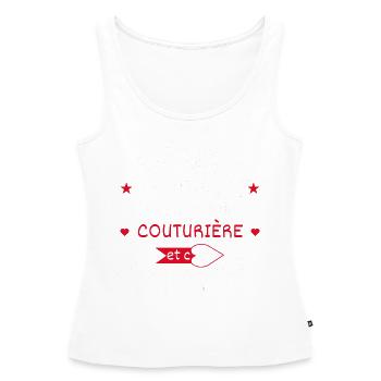 Pas parfaite mais Couturière - Débardeur bio Premium Femme - blanc - Devant - AI Model Female 172 light (172cm)