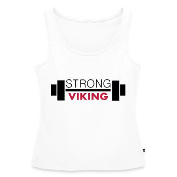 Strong Viking - Frauen Premium Organic Tank Top - Weiß - Vorne - AI Model Female 172 light (172cm)