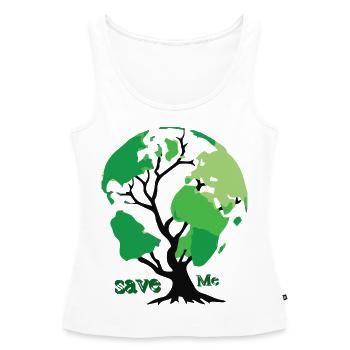 save the planet - Frauen Premium Organic Tank Top - Weiß - Vorne - AI Model Female 172 light (172cm)