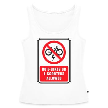 Pas de panneau de signalisation pour scooter électrique ou vélo - Débardeur bio Premium Femme - blanc - Devant - AI Model Female 172 light (172cm)