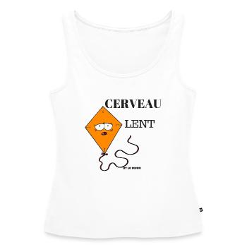 CERVEAU LENT - Débardeur bio Premium Femme - blanc - Devant - AI Model Female 172 light (172cm)