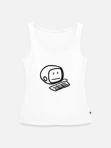 Computersmiley (Schwarz) - Frauen Premium Organic Tank Top - Weiß