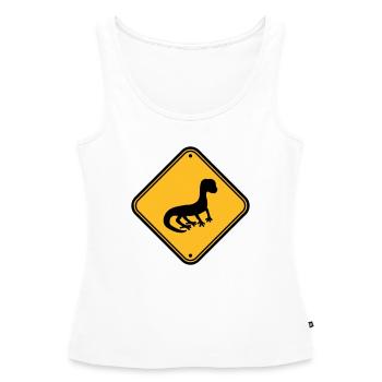 warning caution caution note shield silhouette - Women’s Premium Organic Tank top - white - Front - AI Model Female 172 light (172cm)