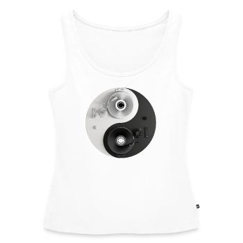 Yin yang music - Débardeur bio Premium Femme - blanc - Devant - AI Model Female 172 light (172cm)
