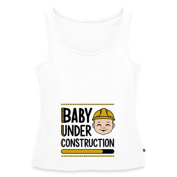 Baby under Construction - Women’s Premium Organic Tank top - white - Front - AI Model Female 172 light (172cm)
