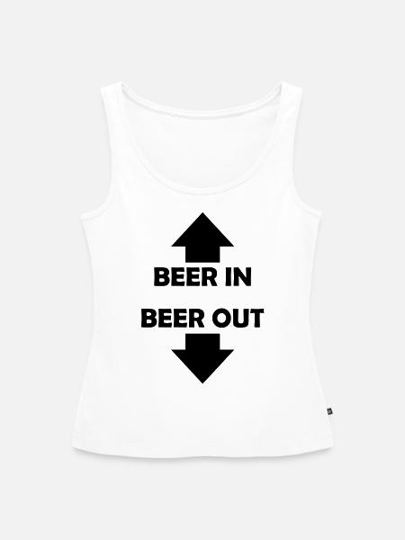 beer in beer out - Frauen Premium Organic Tank Top - Weiß