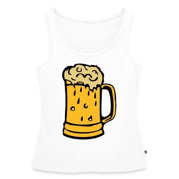 biere verre mousse binouze alcool - Débardeur bio Premium Femme - blanc - Devant - AI Model Female 172 light (172cm)