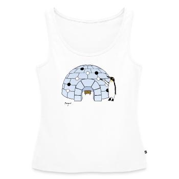 Iglo Go - Débardeur bio Premium Femme - blanc - Devant - AI Model Female 172 light (172cm)