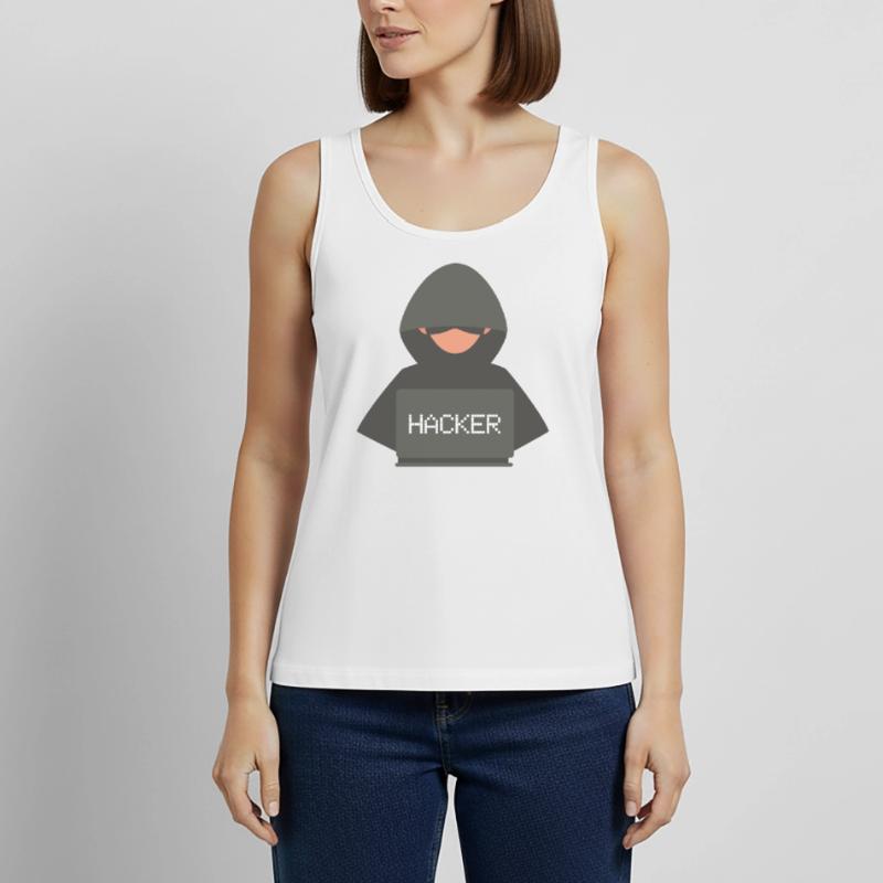 Hacker Coder Programmer Developer Black Hat Women’s Premium Organic Tank top