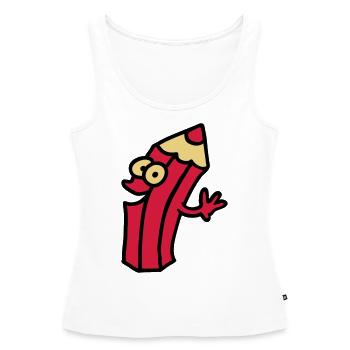 fröhlicher stift - Frauen Premium Organic Tank Top - Weiß - Vorne - AI Model Female 172 light (172cm)