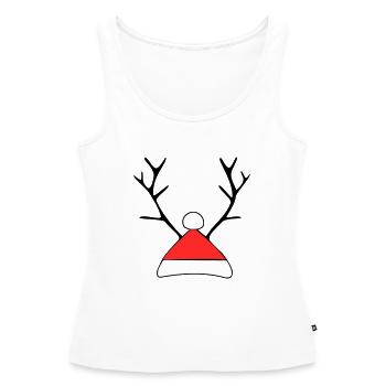Weihnachtsmütze mit Geweih - Frauen Premium Organic Tank Top - Weiß - Vorne - AI Model Female 172 light (172cm)