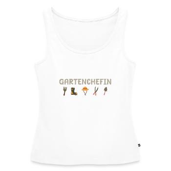 Gärtnerin Gartenchefin Hobbygärtnerin Geschenk - Frauen Premium Organic Tank Top - Weiß - Vorne - AI Model Female 172 light (172cm)