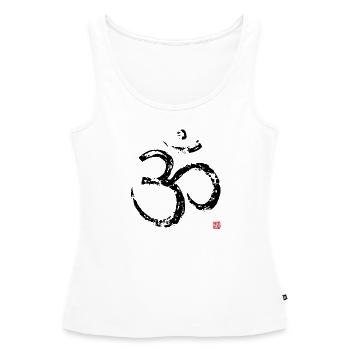OM painting Black - Frauen Premium Organic Tank Top - Weiß - Vorne - AI Model Female 172 light (172cm)