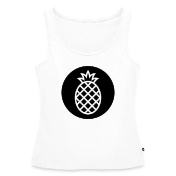 ananas - Débardeur bio Premium Femme - blanc - Devant - AI Model Female 172 light (172cm)