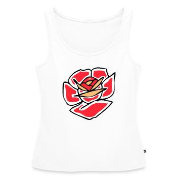 rose fleur - Débardeur bio Premium Femme - blanc - Devant - AI Model Female 172 light (172cm)