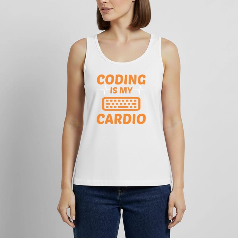 Coding Is My Cardio Programming Coder Computer Gee Frauen Premium Organic Tank Top