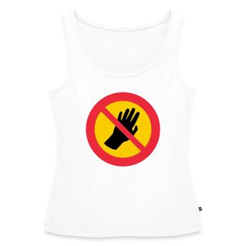 Bitte fass mich nicht an - Autismus - Asperger - Frauen Premium Organic Tank Top - Weiß - Vorne - AI Model Female 172 light (172cm)