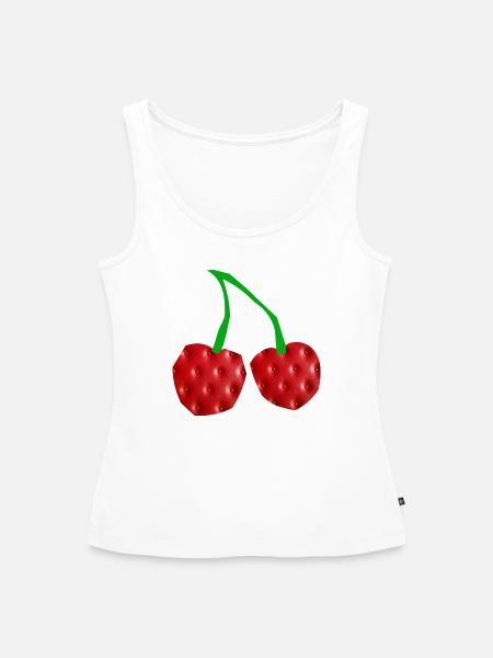 Rote Kirschen - Frauen Premium Organic Tank Top - Weiß