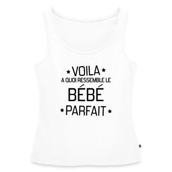 bébé / naissance / garçon / fille / maman - Débardeur bio Premium Femme - blanc - Devant - AI Model Female 172 light (172cm)