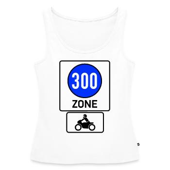 Min. 300km/h Zone moto libre - Débardeur bio Premium Femme - blanc - Devant - AI Model Female 172 light (172cm)