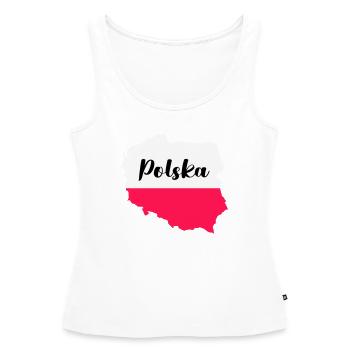 Pologne Polska - Débardeur bio Premium Femme - blanc - Devant - AI Model Female 172 light (172cm)