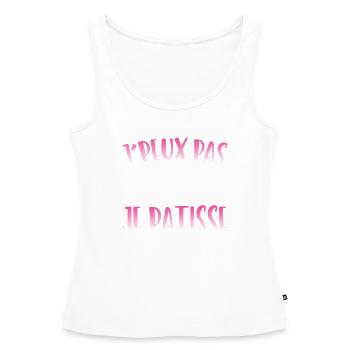 J'peux pas je pâtisse cadeau pâtisserie - Débardeur bio Premium Femme - blanc - Devant - AI Model Female 172 light (172cm)