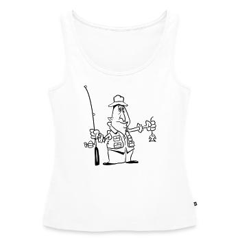 angeln witzig pech - Frauen Premium Organic Tank Top - Weiß - Vorne - AI Model Female 172 light (172cm)