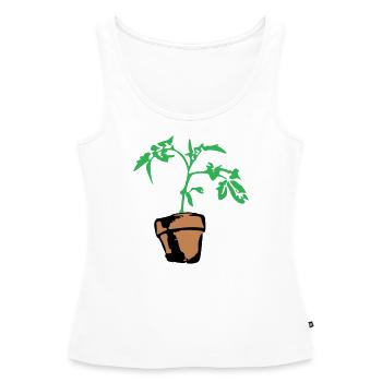 Flower pot in cartoon style - Women’s Premium Organic Tank top - white - Front - AI Model Female 172 light (172cm)