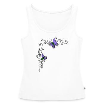 Schmetterlinge mit Blumenranken - Frauen Premium Organic Tank Top - Weiß - Vorne - AI Model Female 172 light (172cm)