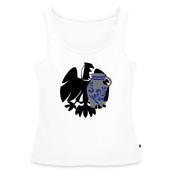 Adler & Bembel - Frauen Premium Organic Tank Top - Weiß - Vorne - AI Model Female 172 light (172cm)
