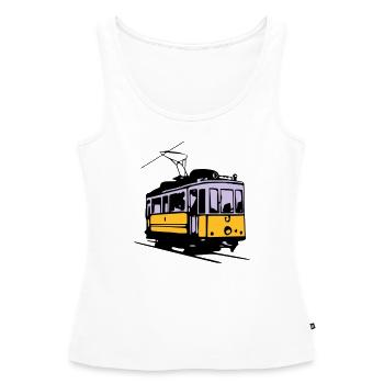 Strassenbahn / Tram - Frauen Premium Organic Tank Top - Weiß - Vorne - AI Model Female 172 light (172cm)