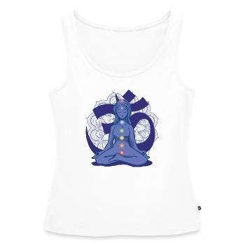 Yoga Meditation Chakra Heilung. - Frauen Premium Organic Tank Top - Weiß - Vorne - AI Model Female 172 light (172cm)