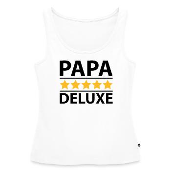 Papa Deluxe - Débardeur bio Premium Femme - blanc - Devant - AI Model Female 172 light (172cm)