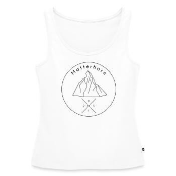 Logo du Cervin Zermatt - Débardeur bio Premium Femme - blanc - Devant - AI Model Female 172 light (172cm)